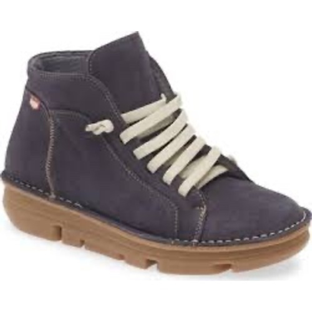 On foot‎ touch dark gray lace up sneakers boots women's size 39 Nubuck leather